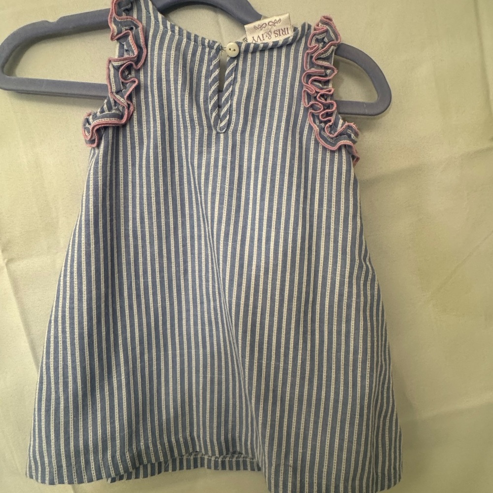 Blue and White Striped Baby Dress